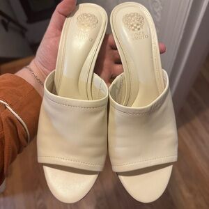 Vince Camuto Cream Women's Mule Sandals
